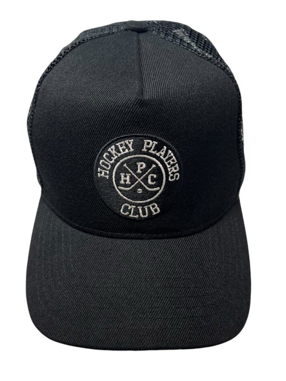 Hockey‎ Players Club Trucker Hat Snapback Mesh Cap Black Logo Patch Adjustable
